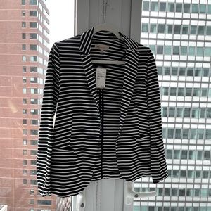 Black and White Striped Blazer